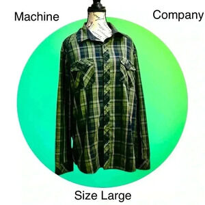 Women’s Machine Custom Company Plaid Shirt-Size Large